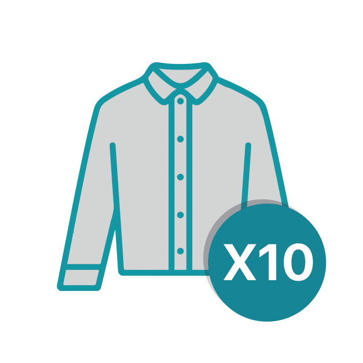 PACK CAMISAS X 10 (LAVADO Y PLANCHADO)