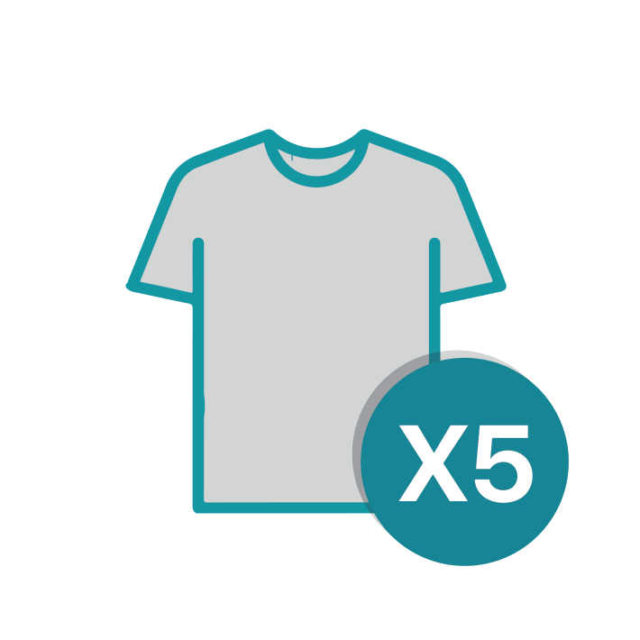 POLERAS X 5 (LAVADO Y PLANCHADO)