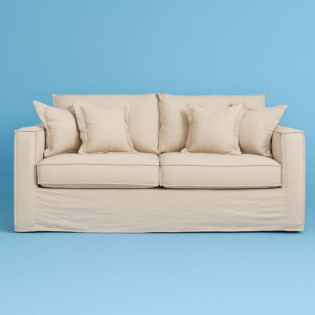 Pack Funda Sofá + Cojines de Lino 2 a 3 Cuerpos